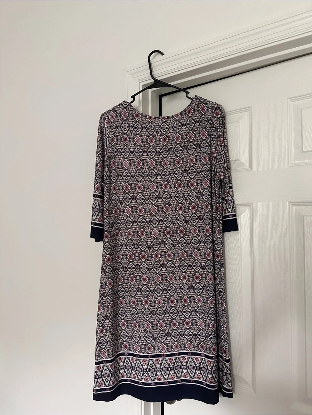Women's Navy Patterned Dress - Haute prosperity Brand